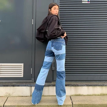 Дамски къмпинг дънки, ретро, дънки, естетически широко крака, голяма, висока талия, градинска облекло Y2K, ежедневни панталони iamhottyv jeans