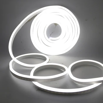 Flex LED Neon Light Strip 110 В На 220 В Гъвкава Неонова реклама с Въже+ - Слаби 2835 Водоустойчива светодиодна Лента за декорация на дома EU US Set