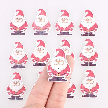 Дядо Коледа 2 Дупки Дървени Копчета Смесени Коледа САМ Декор Детски Дрехи Шиене на Копчета Занаяти Scrapbooking Аксесоари E