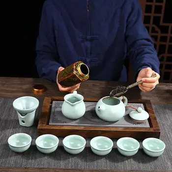 Vintage Китайски Чай Caddies Ръчно Печат Зелен Черен Чай Volkswagen Caddy Керамика Чай За Съхранение На Кэндай Кафе На Прах, Чай На Контейнер