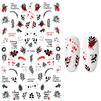 Black Butterfly 3D Нокти Sticker Letter Applique Flower САМ Applique Design маникюр Nail Art Decoration Salon 2021