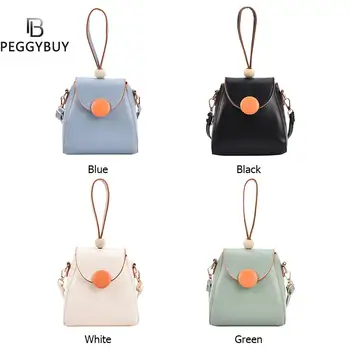 2021 Гореща Малък Портфейл Дамски Чанти Мода Жените ПУ Мини Рамото Crossbody Чанта Ежедневни Контрастен Цвят на Капак на Чантата