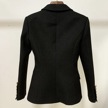 ОТЛИЧНО КАЧЕСТВО на Нов 2021 Париж Мода Жените Класически Блейзър Лъв Копчета Двубортный Тънък Монтиране Blazer Jacket
