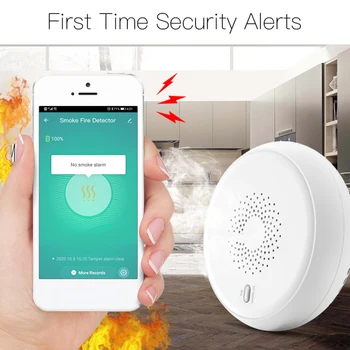 Sasha Zigbee Smart Smoke Detector Home Security Fire Protection System Fire Smoke Alarm Smart Life App Push Notifications Control