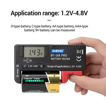 ANENG 168 POR 1.2-4.8 В Цифрова Батерия Тестер Универсална Литиева Батерия Проверка За AA AAA C D 9 В Микро Батерии