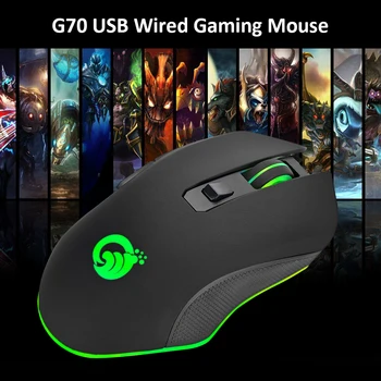 VODOOL G70 professional Game Mouse USB Wired RGB Осветен Gaming Mouse 6 Button 3600DPI Компютърна Мишка Мишка за компютър офис