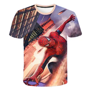Marvel - Spiderman T Shirt Kids Boys Summer Clothes Short Sleeve Girls Върховете Tees Детски Дрехи Детски Момиче Tshirts От 4 До 14 Години