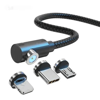 Магнитен USB-Кабел,Магнитно Зарядно Устройство, USB Type C Кабел Micro USB Кабел за Мобилен Телефон прахоустойчив щекер за iPhone 11 X 8 7Plus