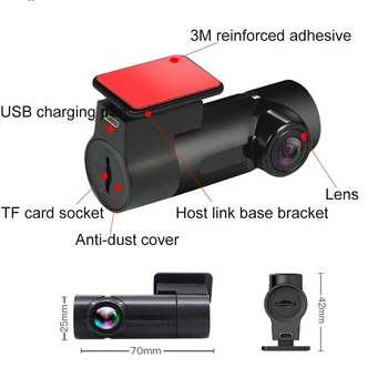 1080P HD Car DVR Driving Camera Recorder Night Vision Dash Camera Recorder, USB Socket Sopport TF Карта Wifi