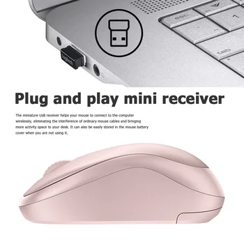 Logitech M221 Silent Office Wireless Mouse 3 Бутона Компютърна Мишка Мишка с USB приемник, лаптоп, Настолен КОМПЮТЪР