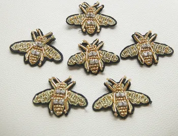 3D Besded пчелите кристали петна апликация за дрехи чанти реколта мода брошка украса кръпка САМ шиене на аксесоари