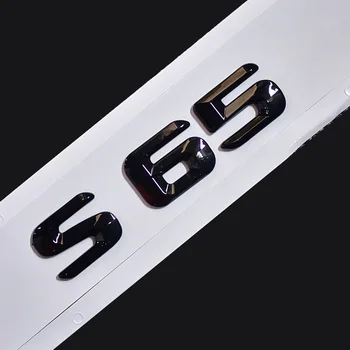 Оригинален Размер 1:1 Автомобилната задната хвостовая Емблемата на Регистрационни букви Автомобили Стикер За Mercedes Benz S65 S 65 Хром, Сребро/ Черен Мат