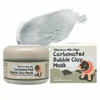 3шт Elizavecca Млечния Piggy Carbonated Bubble Clay Mask Green Piggy Collagen Jella Пакет 