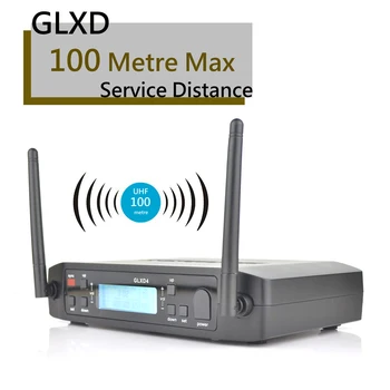GLXD GLXD4 Безжичен Микрофон Професионален UHF Dual System Ръчен Микрофон за Сценична Реч Сватбена Шоу Група Home