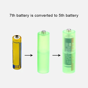 5 бр./компл. Пластмаса № 7 - № 5 Батерия Конвертор ААА-АА Размер Батерии Конвертор Адаптер Батерии Притежателя Издръжлив Корпус Ключ