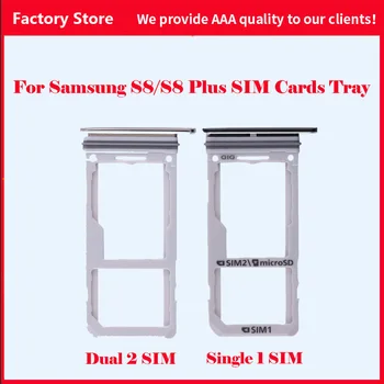 За Samsung Galaxy S8 G950 G950F S8 Plus G955 G955F Оригинален Корпус на Телефона е Нов Адаптер СИМ-Карти И Притежателя на Тавата За Карти Micro SD