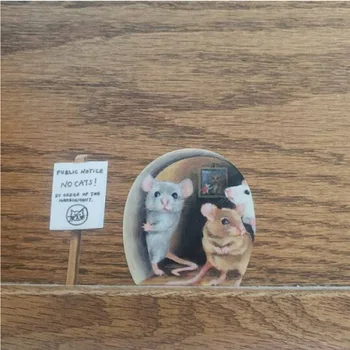 Творчески Сладък Реалистичен 3D Мишка Дупка Стикери Стена Детска Стая, Къща на Изкуството, Декорация на Дома Древни Животни Стенни Стикер за Декорация