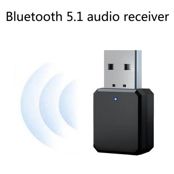 USB Wireless Bluetooth 5.1 Audio Receiver Adapter Music Speakers Hands-free Разговори 3.5 mm AUX Car Стерео Bluetooth 5.0 Adapter