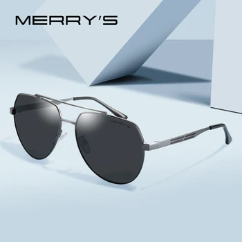 MERRYS DESIGN Men Classic Pilot Слънчеви очила Авиационна Frame HD Поляризирани Слънчеви очила За мъже Шофиране UV400 Защита S8175