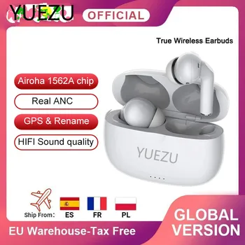YUEZU Нови TWS Безжични Слушалки ANC Активно намаляване на шума, Стерео Сензорен Bluetooth слушалки Слушалки За iPhone 12