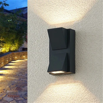 LED модерен минималистичен творчески открит водоустойчив и водоустойчив led монтиран на стената лампа, градински порти лампа и балкон градина, с монтиран на стената лампа