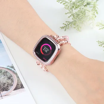 Jewelty Band for Fitbit Sense for Women Момиче Подмяна на Луксозен Еластична Каишка Гривна за Fitbit Versa 3 Smart Watch Каишка за часовник