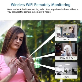Безжична IP Камера Mini Wifi Surveillance Camera HD 1080P Home Night Vision Remote Monitoring 160° Широкоъгълен Микро следи бебето