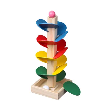 Детска Дървена Цвят Демонтаж На Топката Играчка Дърво Лист Кула Се Изсипва Във Форма На Пръчки Игра За Детска Градина Пъзел За Сглобяване На Блок Играчка
