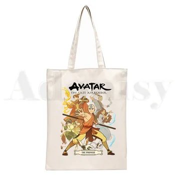 Avatar: The Last Airbender Graphic Cartoon Appa Чанти На Рамо, Чанти за Ежедневни Покупки Момичета Чанти, Дамски Елегантен холщовая чанта