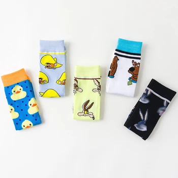 Аниме Геймърите Мъжки Чорапи Памук Карикатура Смешно Новост Щастливи Чорапи Уличен Стил Calcetines Скейтборд