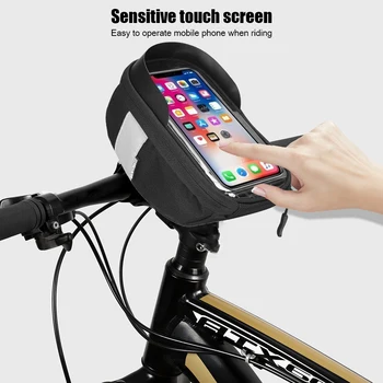 SAHOO 1.5 L Колоездене на Велосипед Предната Рамка на Тръбата, Чанти за Мотор Мобилен Телефон Чанта за Носене на Притежателя на Екрана на Телефона Закрепване на Чанти Водоустойчив Калъф