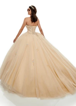 Луксозно във Бална Рокля от Органза Quinceanera Dresses 2021 Burgundy Prom Party Dress Vestidos De 15 Anos Апликация във