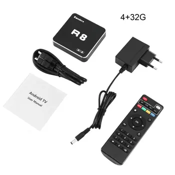 R8 TV Set Top Box 4K 5G HD TV Box Поддръжка на Ethernet, HDMI-съвместим Кабел AV IR TF Карта WIFI 4GB/16GB/64GB/32GB