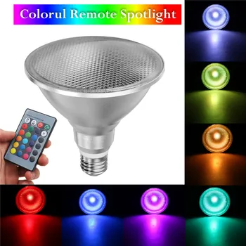 E27 PAR38 Фокус RGB Color Changing LED Light Осветление от Лампа с нажежаема Жичка Дистанционно Управление 20 W спестяване на Енергия Led Лампа