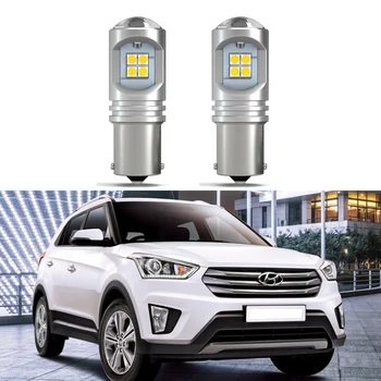 2 елемента 1156 P21W BA15S бял Canbus No Error LED Дневни ходова светлини DRL driving bulb За Hyundai Creta 2016 2017 2018 2019