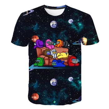 Нова Kawaii Game T Shirt Children 2021 Смешни Summer Cartoon T-shirt For Girls Kid 12 -6 Y Hip Hop Unisex Short Sleeve Games