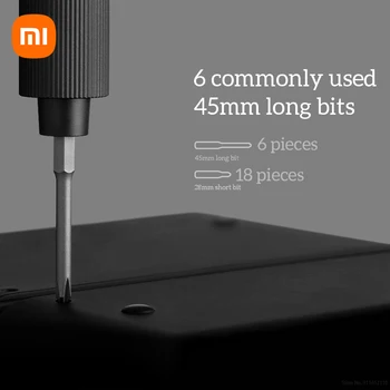 Xiaomi Електрическа Отвертка Прецизна 24 в 1 Комплект S2 Стомана Бита Винт Магнитен Алуминиев Корпус За Ремонт на Смартфони Включва Инструменти