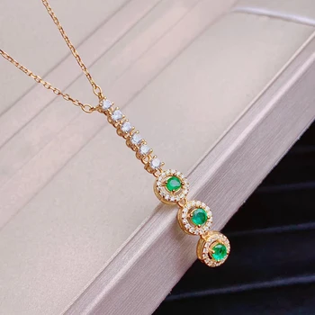 CoLife Бижута Emerald Висулка за Парти 3 мм Естествени Колумбийски Смарагд Sivler Медальон 925 Сребърен Изумруд Висулка за Офис Дама