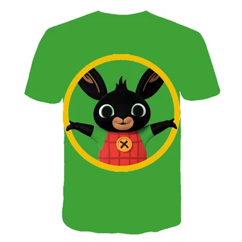 Kids 2021 Summer 3D Сладко Print Rabbit Bing t-тениски Boys Girls Cartoon t shirt Сладко Смешни Tshirt Детски дрехи Ежедневни блузи