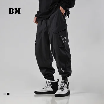 2021 Пролет Корейски Хип-Хоп Ежедневни Панталони Techwear Kpop Модни Пътеки Градинска Облекло Панталони За Мъже Harajuku Бягащи Тела Мъжки
