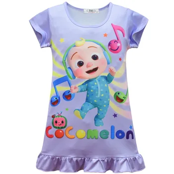 Прекрасен Семеен Сериал Cocomelon Тениска Детска нощница Децата Бонбони Цвят Сладка Жилетка Рокли Дете Момчета пижами Летни
