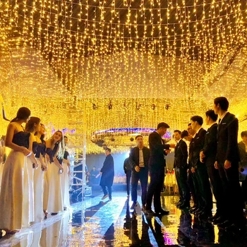 Коледни светлини led завеса icicle струнни светлини 5 м, висящи 0.4-0.6 м водопад външно украса за партита градина начало сватба