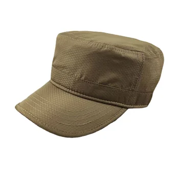 Oversize Mesh Flat Top Navy Cap Adult Summer Outdoor Quick Dry Mesh Sun Hat Men Big Size Military Army Cap 55-60cm 60-66cm