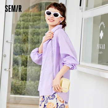 SEMIR Women Blouse New 2021 Summer Sunscreen Long Sleeve Shirt Design Sense Хонг Конг Style Тениски All-Match Clothes
