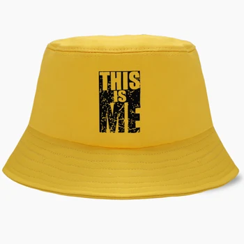 This is Me Cap Bucket Hat Сгъваеми Шапки на Мъже, Жени Шапки Памук Риболов Лов Открит Слънцезащитен крем Рибар Плажни шапки през Цялата Топ