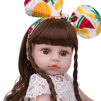 Къдрици на Косата Reborn Baby Doll 19 инча Пълен Силикон Корпус Облечи Красивото Момиче на Живо Дете Играчка За Новородено Подаръци за Деня На деца