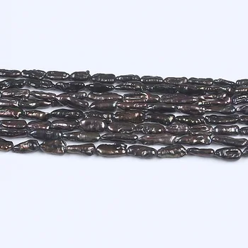 6-9mm Black бронзова перла Biwa Pearl Strand Пресноводная бижу за Бижута
