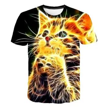 Summer 3d T Shirt Men Animal Print Men /Women 2020 Newst Kitten Print Смешни Cat Short Sleeve Plain T Shirt 3d Design Tshirt Male