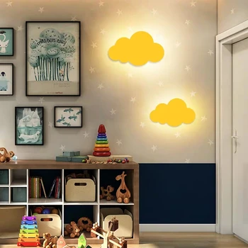 15 Вата Модерни Облак, с монтиран на стената Лампа, Бял, Розов LED Стенен Хол Момиче Детска Спалня Светлина Украса 110 220