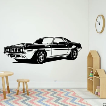 Голям Mustang Muscle Car За Ford Wall Sticker Racing Sport Car Vehicle Auto Wall Decal Спалня, Детска Стая, Винил Начало Декор